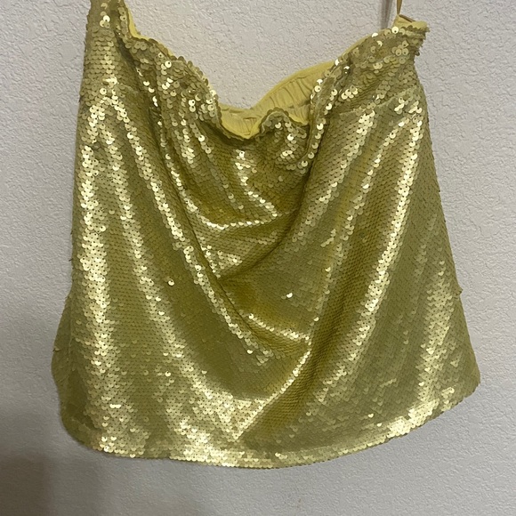 Anthropologie Gold Sequin Mini Skirt - Picture 1 of 5
